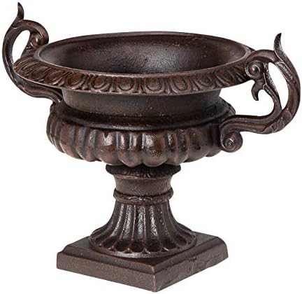 aubaho Nostalgie Amphore Pflanzkübel Blumentopf Blumenkübel Gusseisen antik Stil braun
