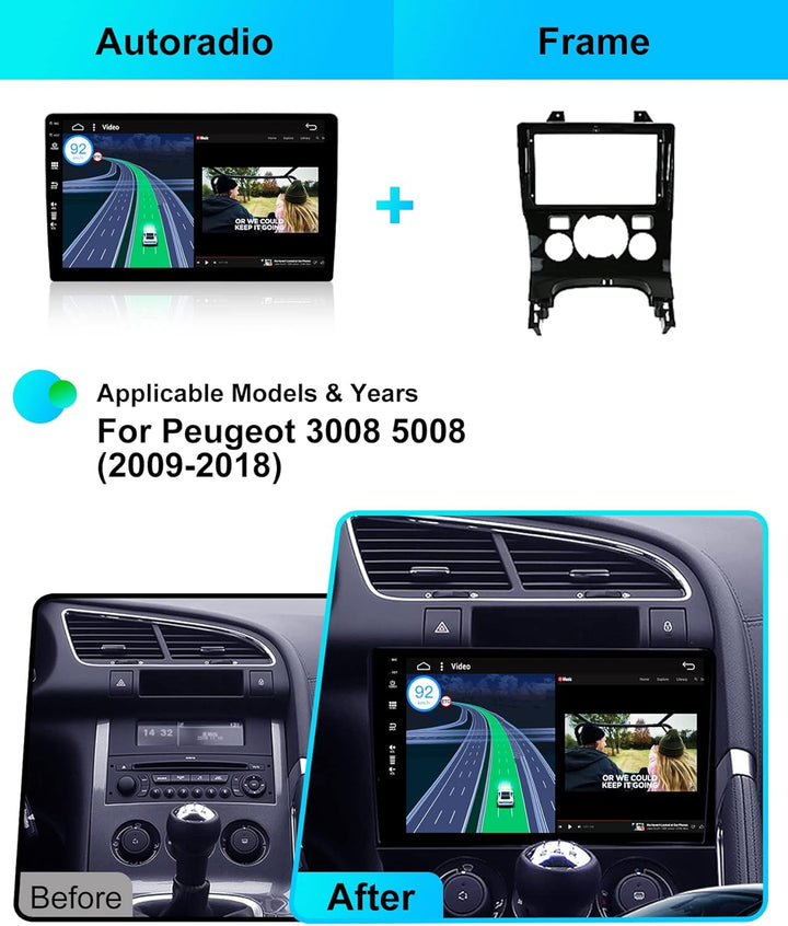 JOYX - [6G+128G] Android 13 Autoradio Passt für Peugeot 3008 (2013-2018) - Eingebaut DSP/Carplay/And