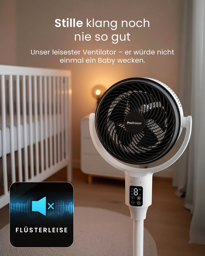 Pro Breeze AirFlo Standventilator 109cm – Leiser Ventilator mit Fernbedienung & LED-Display – 2 Modi