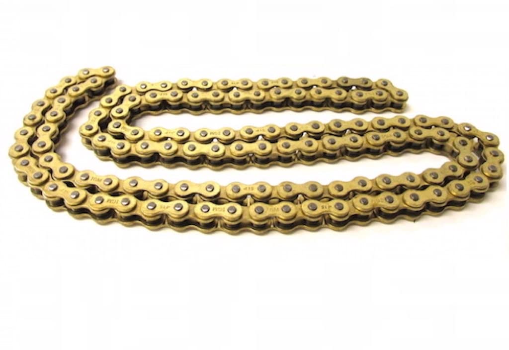 Kette 420 x 122L Gold mit Kettenschloss passend für Kreidler Florett RS, Aprilia RS RX Tuono 50, Bet