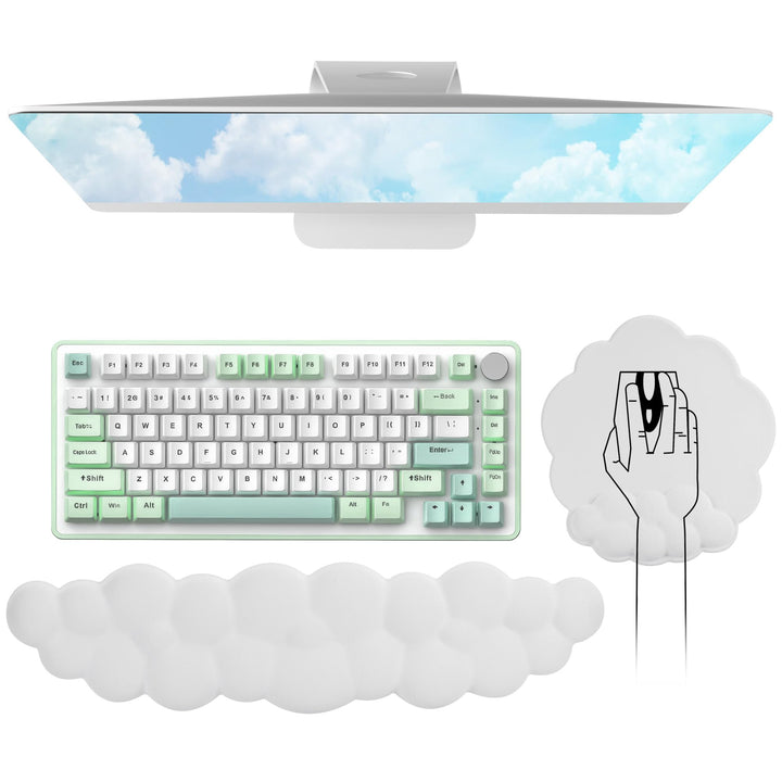 Handgelenkauflage für Tastatur &amp; Maus, Ergonomische Memory-Schaum Handballenauflage mit Rutschfester