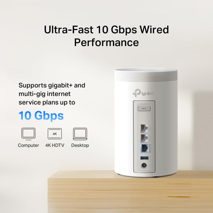 TP-Link Deco BE68 (3-Pack), WiFi 7 Mesh BE14000 Tri-Band, 14 Gbit/s, Ethernet-Port bis zu 10 Gbit/s,