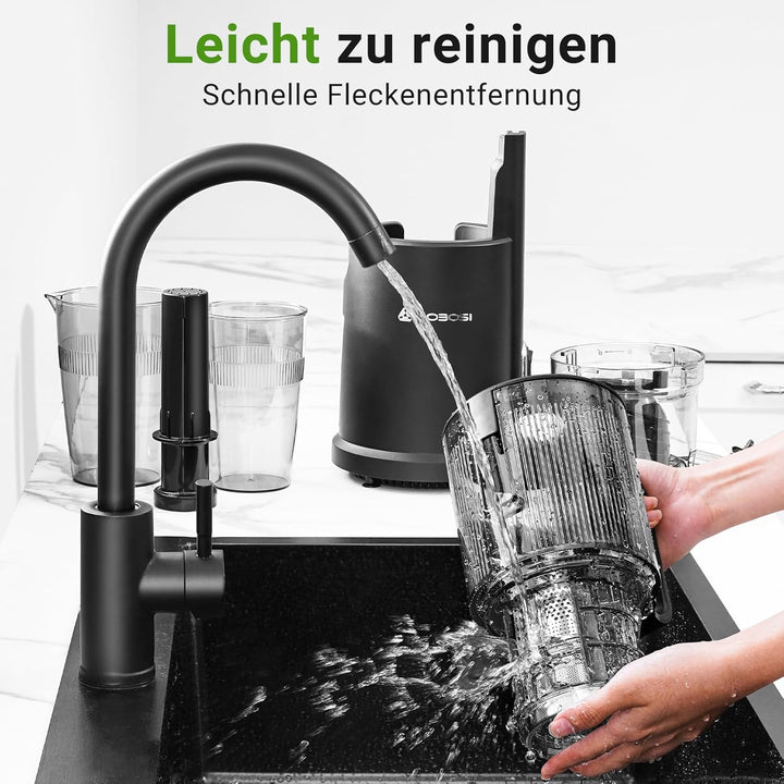AOBOSI Slow Juicer 126MM Super Large Feed Chute for Whole Fruits and Vegetables, Kauender Entsafter