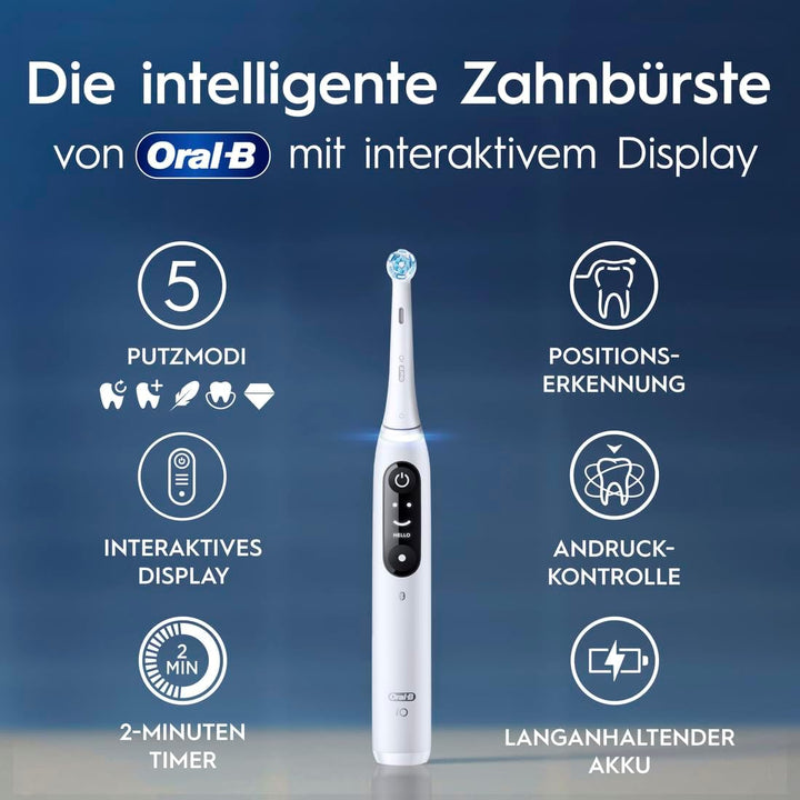 Oral-B iO Series 6 Elektrische Zahnbürste/Electric Toothbrush, 2 Aufsteckbürsten, 5 Putzmodi für Zah