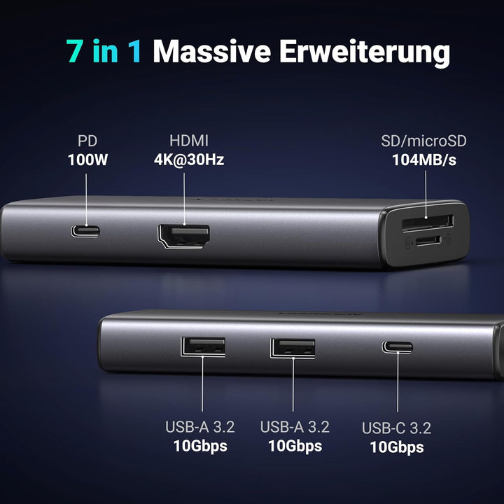 UGREEN Revodok Pro 107 USB C Docking Station 10Gbps USB-C and USB-A Data Ports USB 3.2 gen 2, 4K HMD