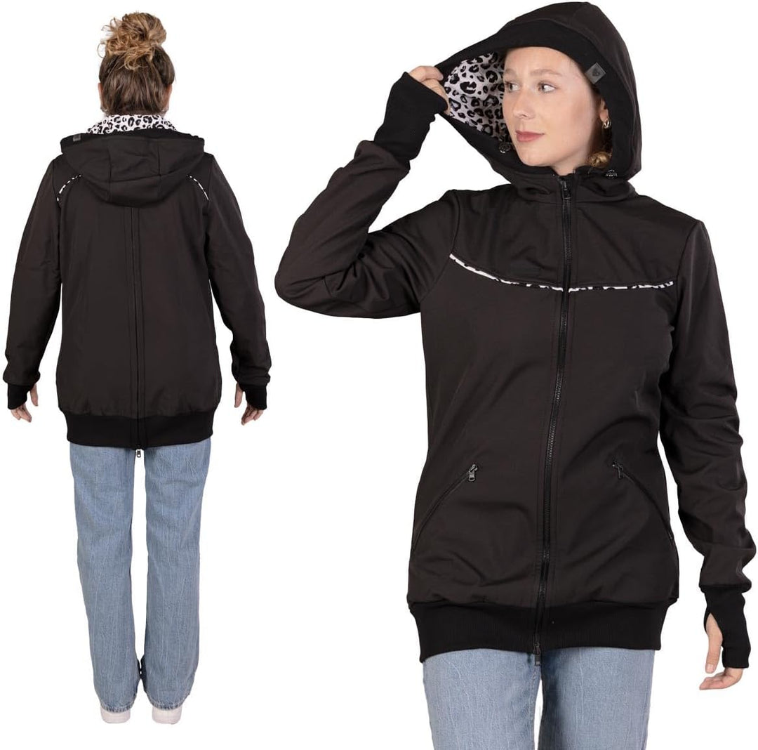 Viva la Mama 4in1 Tragejacke für Tragen auf dem Rücken oder der Brust, Softshell, Umstandsjacke + Kä