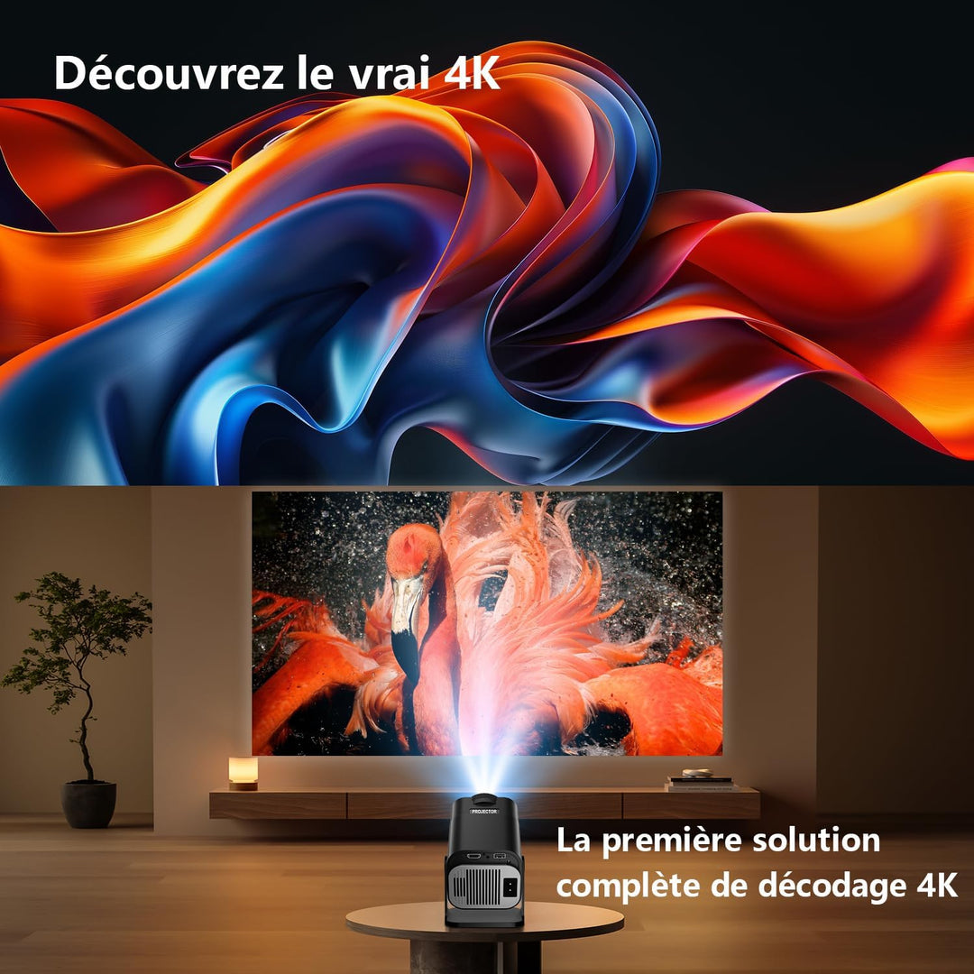 ZDSSY Mini Beamer 4k 1080P Unterstützt Klein Projektor Portable mit WiFi 6 BT 5.4,Tragbarer Video Sm