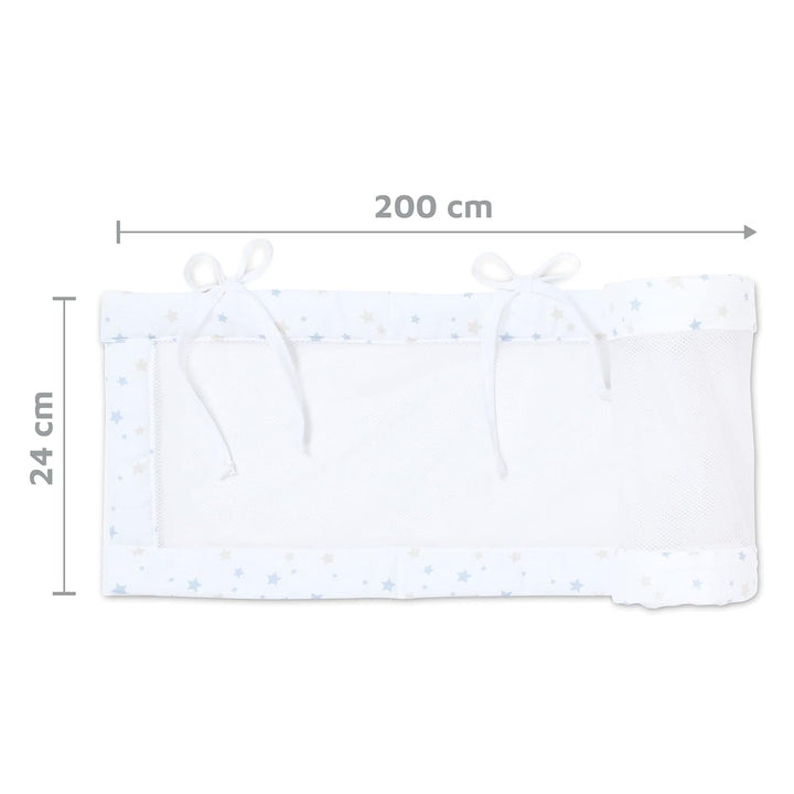babybay Nestchen Mesh-Piqué für Modell Boxspring XXL, weiss Sternemix sand/azurblau weiss Sternemix