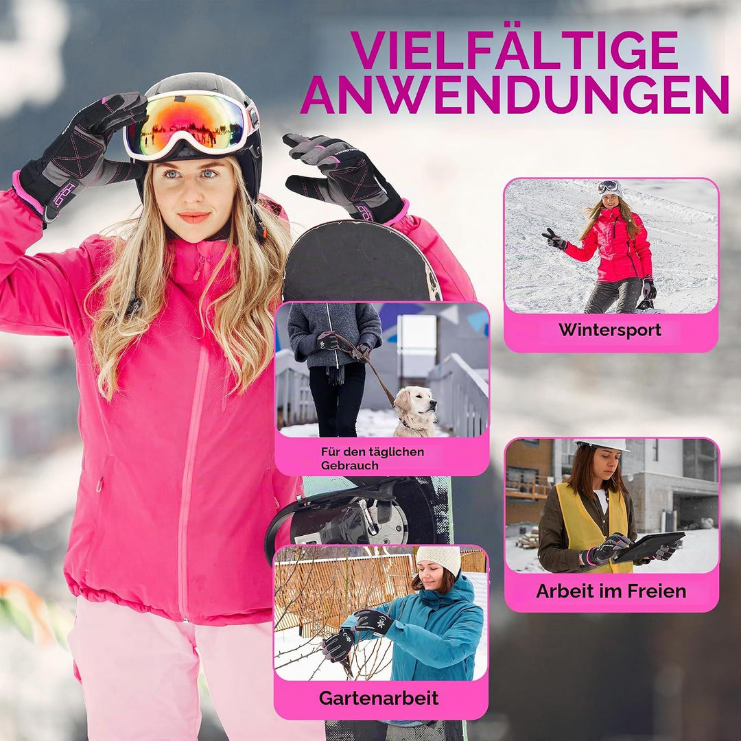 HLDD HANDLANDY wasserdichte Handschuhe für Herren, Winddichte Thermohandschuhe, Touchscreen Winterha