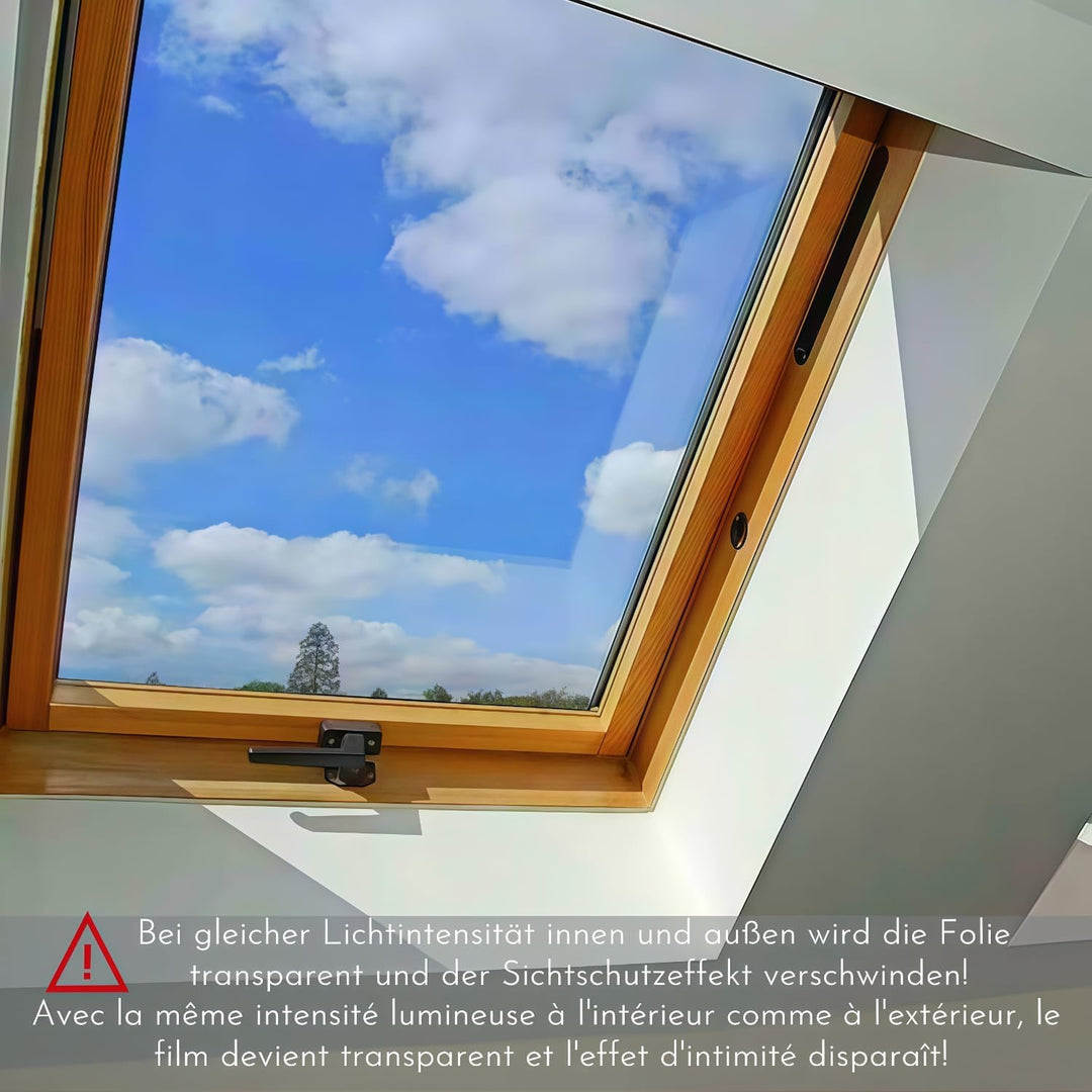 Cinbee Sonnenschutzfolie Fenster innen oder aussen 90x200 cm, Selbstklebende Spiegelfolie Fenster Hi