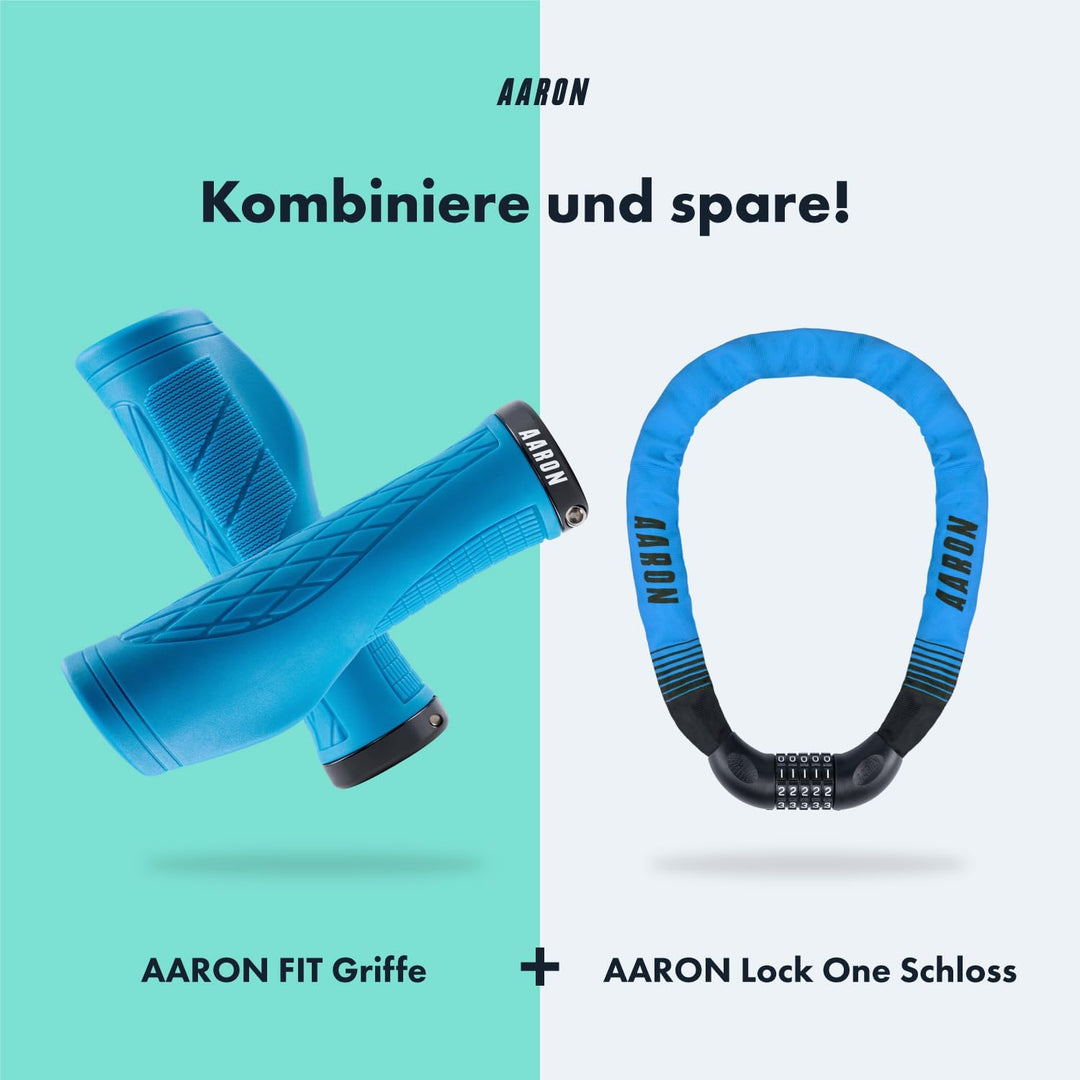 AARON Fit Fahrradgriffe mit dämpfender Auflagefläche - ergonomische Lenkergriffe aus rutschfestem Gu