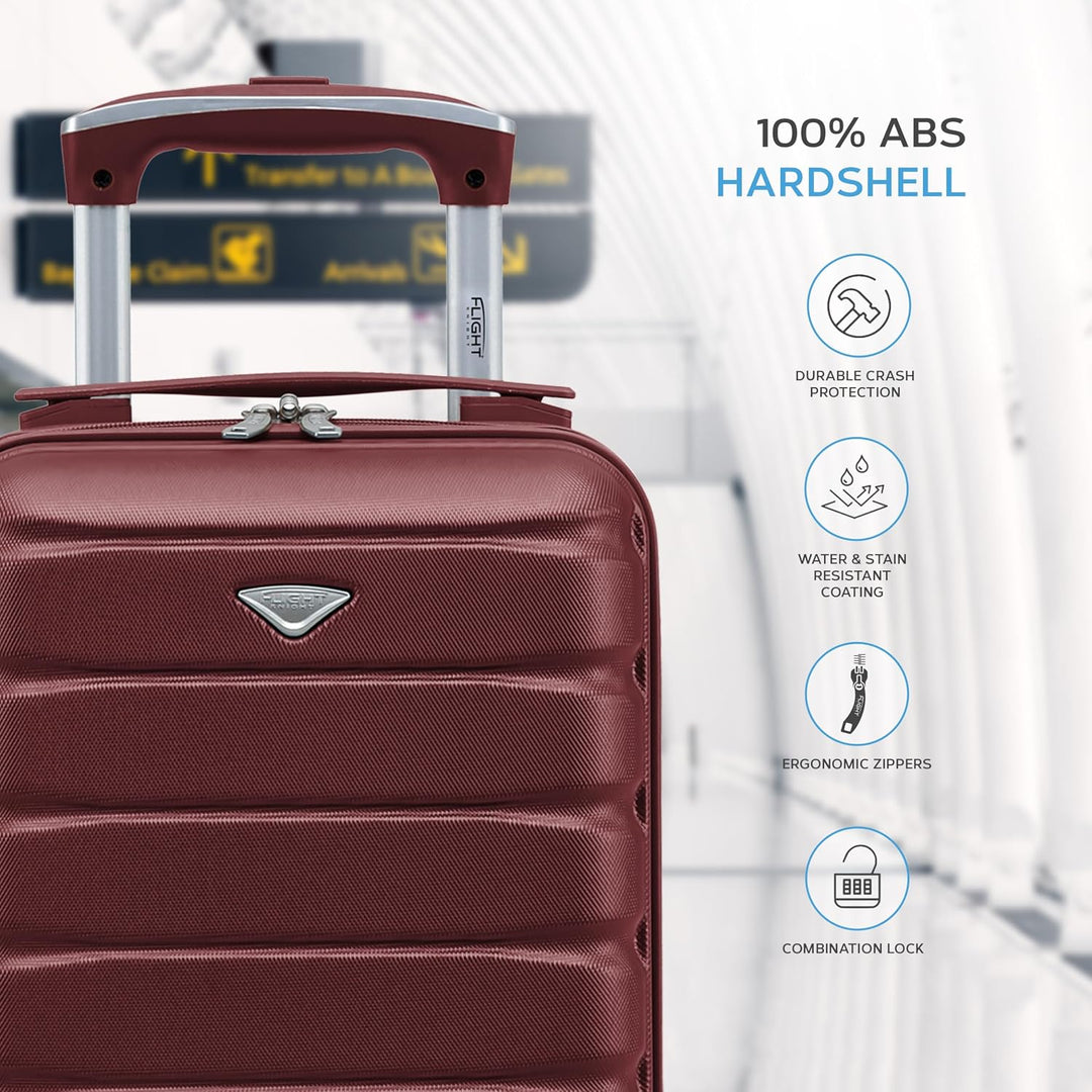 Flight Knight Leichte 4-Rad-abs-hartschalenkoffer Handgepack, Zugelassen Fur Uber 100 Fluggesellscha