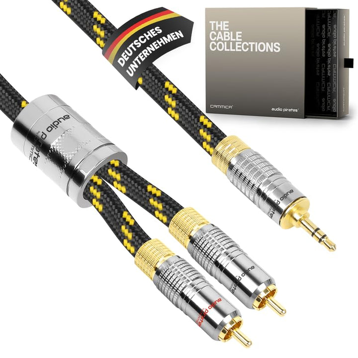 audio pirates by cammica Splitter Kabel 3,5 mm Klinke Stecker auf 2x RCA Clinch Stecker, RCA-Kabel,