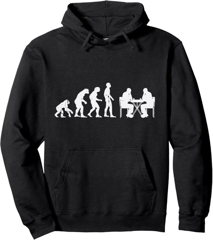 Schach Evolution lustiger Spieler Meister Männer Frauen Jugend Kinder Pullover Hoodie