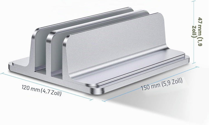 Bewahly Doppelt Vertikaler Laptop Ständer, Aluminium Verstellbarer Notebook Ständer Platzsparender H
