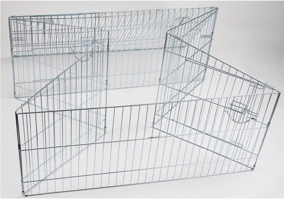 Kerbl Pet Pet Freilaufgehege Easy, verzinkt, mit Sonnenschutz, 115x115x60cm