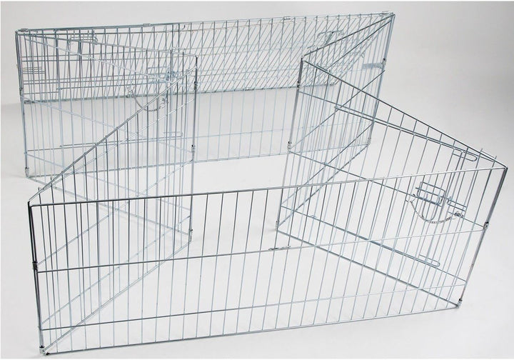 Kerbl Pet Pet Freilaufgehege Easy, verzinkt, mit Sonnenschutz, 115x115x60cm
