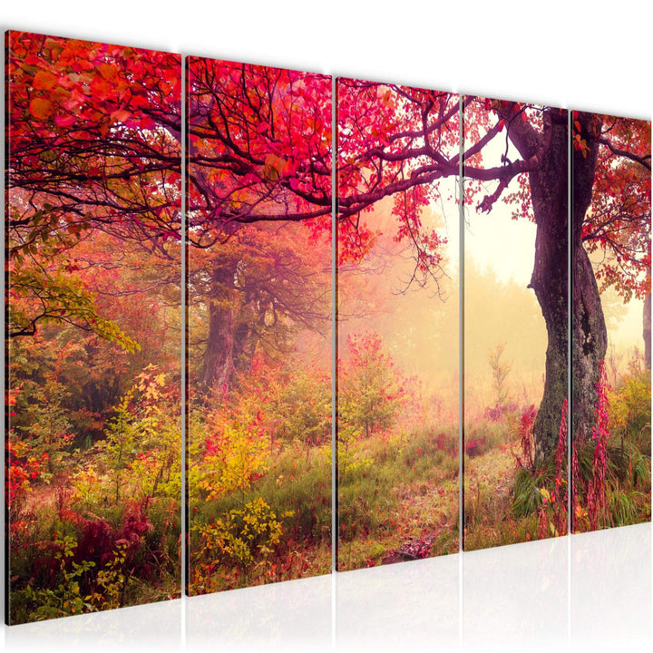 Runa Art Bild Wald Landschaft Wandbilder auf Vlies Leinwand 5 Teilig Wanddekoration Schlafzimmer Woh