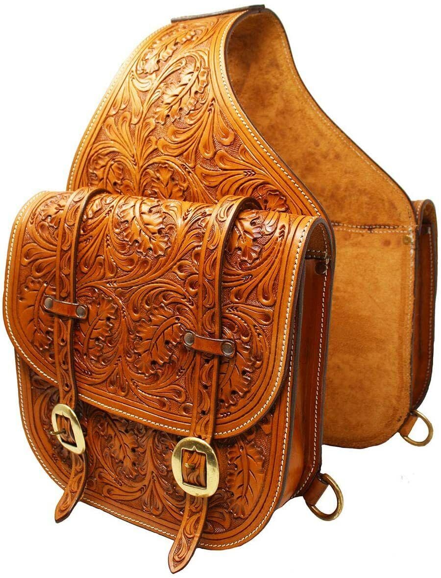 Western-Leder-Satteltasche für Pferde | Reitvergnügen Wanderritt geeignet für Reiten und Fassrennen