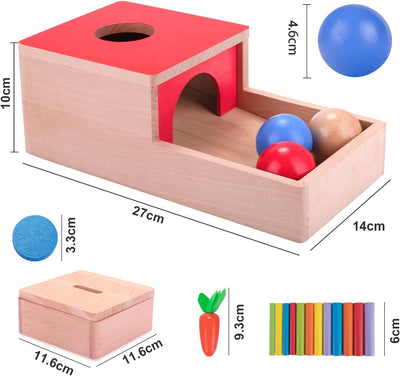 Holzspielzeug ab 1 Jahr | 4 in 1 Montessori Spielzeug Baby Motorikspielzeug ab 10 Monate Jungen Mädc