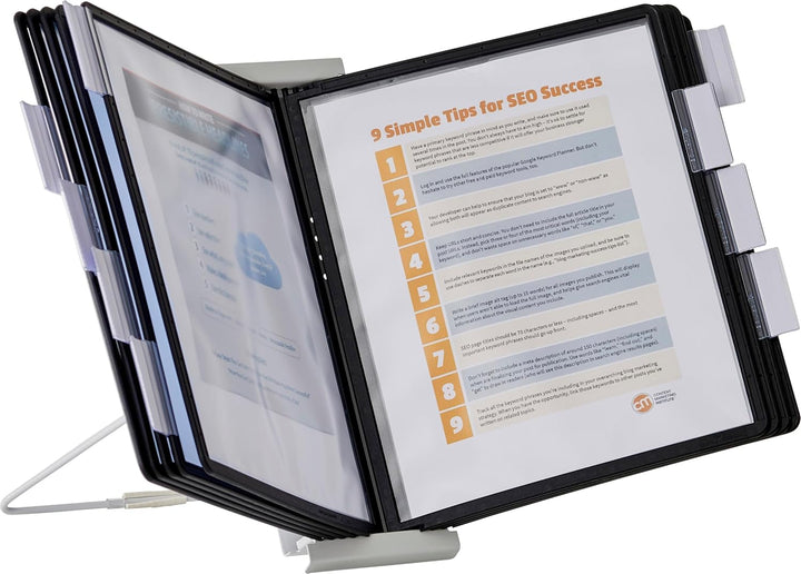 DURABLE Desktop-Referenzsystem, 10 doppelseitige Paneele, Briefgrösse, schwarz, INSTAVIEW Design (56