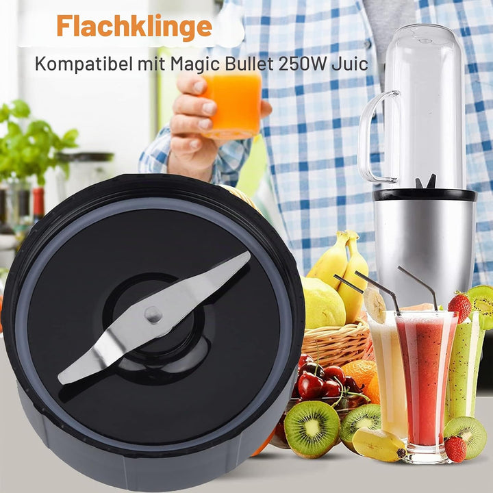 Ersatzteil für Magic Bullet Blender,Kreuz- und Flache Klingen mit Gummidichtungen, Ersatzteile für M