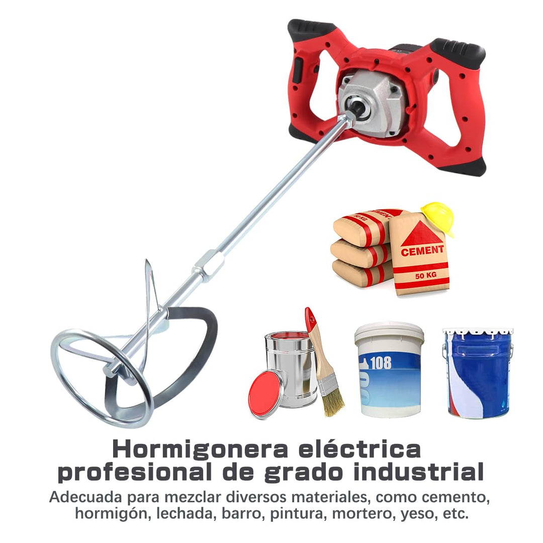 BriSunshine Mörtelrührer Rührgerät (2100W, 0-800r/min Drehzahl, 6 einstellbaren Geschwindigkeiten, A
