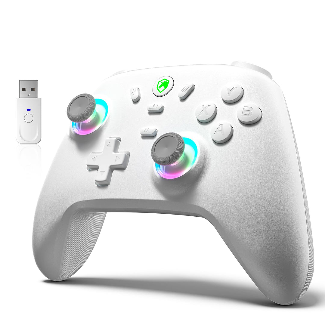 ECHTPower PC Wireless Controller, 1000Hz Gaming-Controller mit RGB/Hall-Joystick/Turbo/Vibration/800