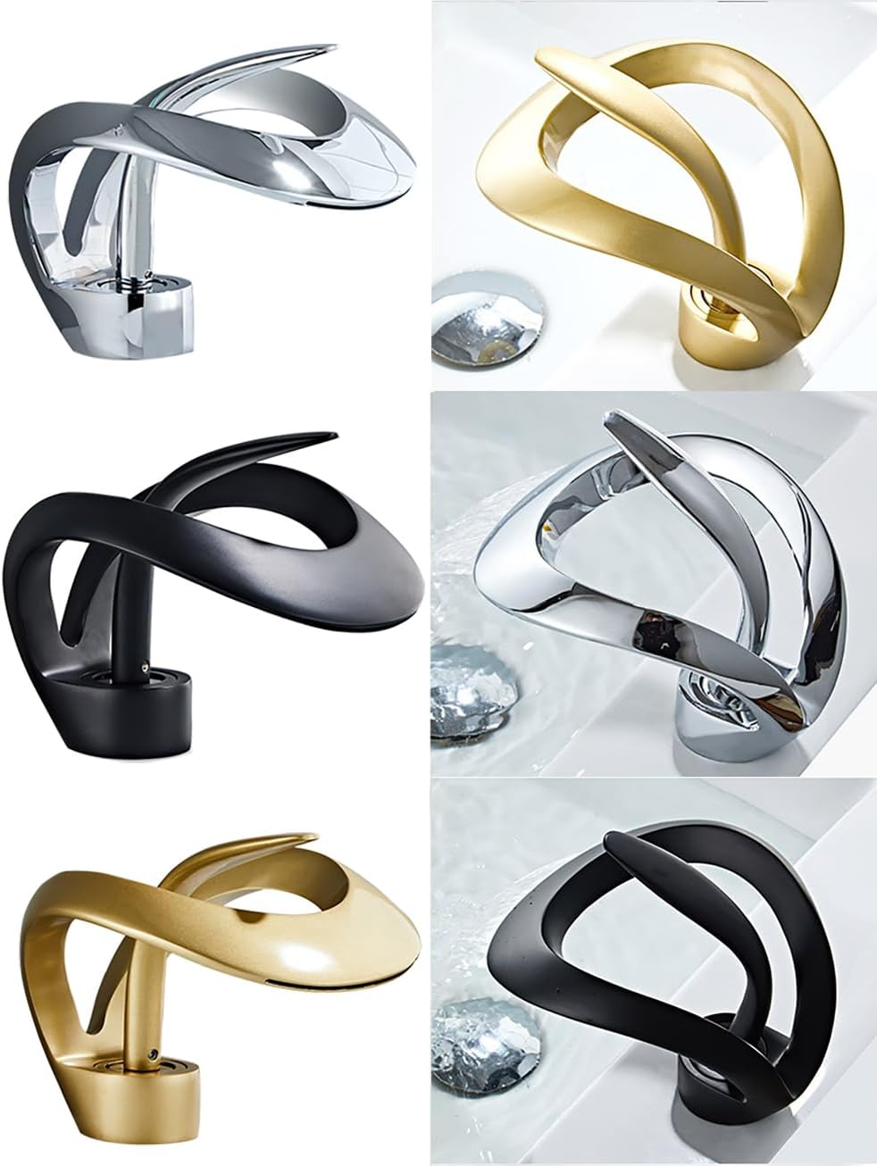 Wasserfall-Badezimmer-Wasserhahn, 1 Loch, Einhandgriff, moderner Badezimmer-Wasserhahn, gemischtes k