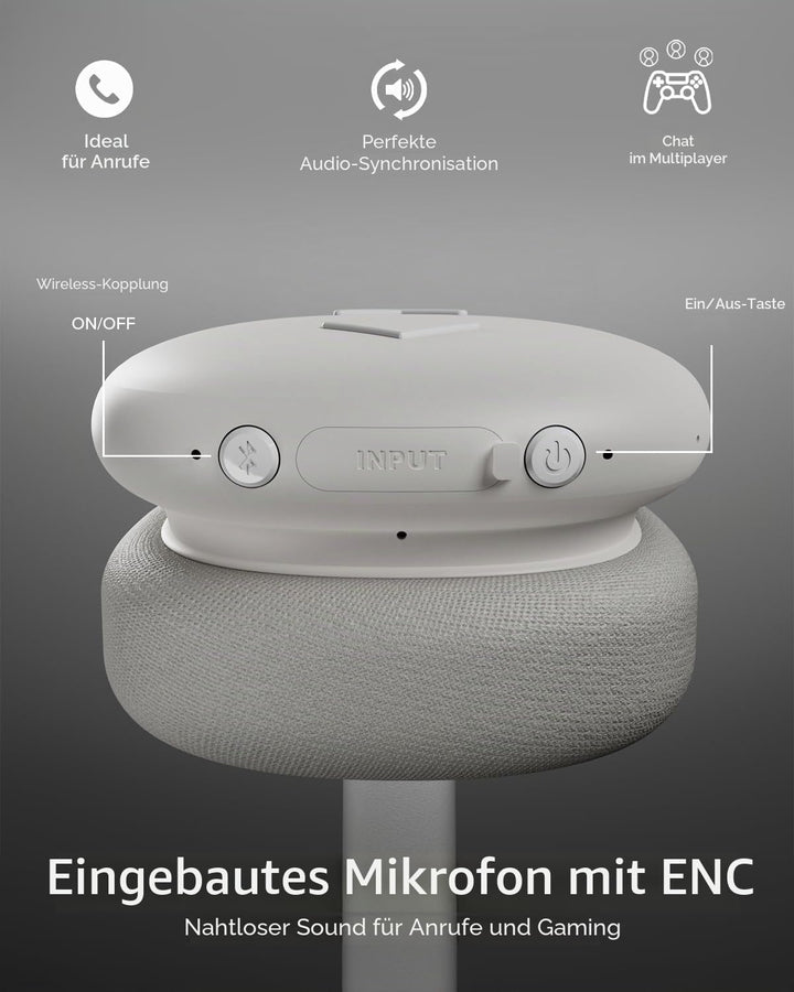 JAZ Pure Wave – Wireless Gaming On-Ear Kopfhörer, Niedrige Latenz, 3,5-mm-Klinkenanschluss, Mikrofon