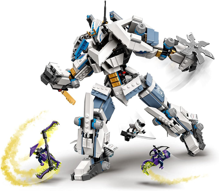 LEGO 71738 NINJAGO Legacy Zanes Titan-Mech Ninja Bauset mit Jay als goldene Figur und 2 Geisterkämpf