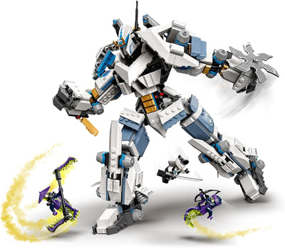 LEGO 71738 NINJAGO Legacy Zanes Titan-Mech Ninja Bauset mit Jay als goldene Figur und 2 Geisterkämpf