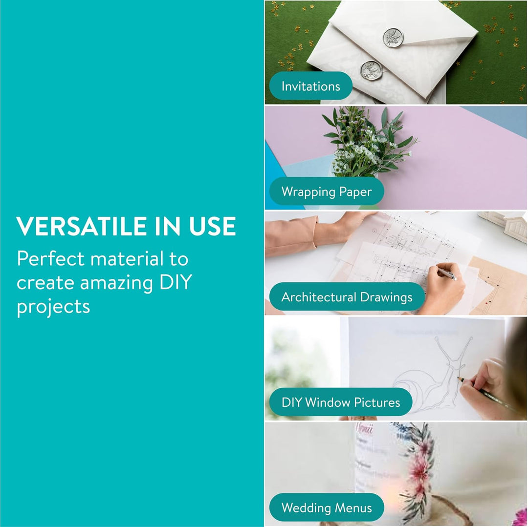 Tritart Transparentpapier Bedruckbar Weiss DIN A3 - Abpauspapier Pergamentpapier zum Bedrucken 20 Bl