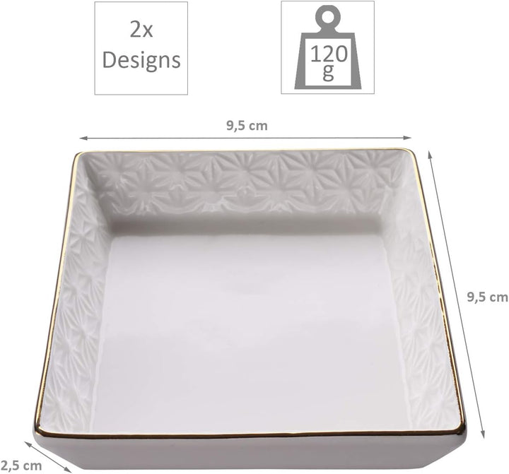 TOKYO design studio Nippon White Sushi-Set weiss, mit Goldrand, 6-TLG., 2X Sushi-Platten 2X Saucen-S