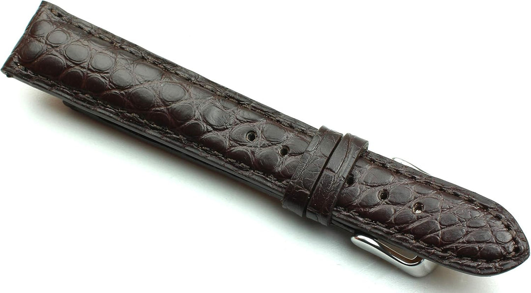 19mm Echt Alligator Vintage hangemacht in Deutschland Uhrenarmband Dunkel braun