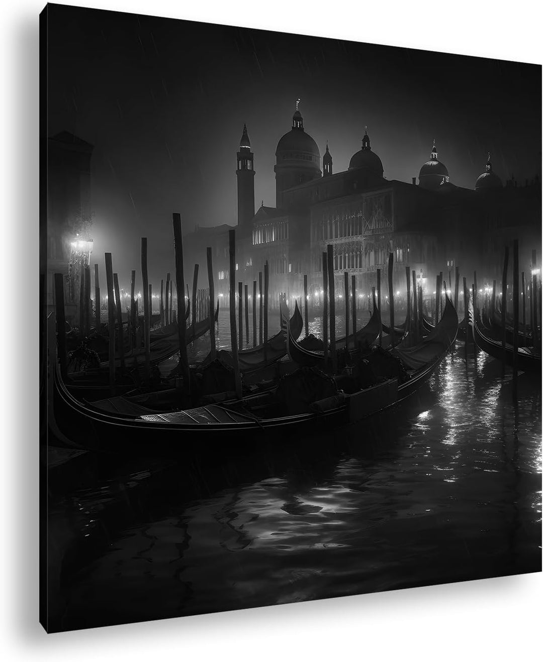 deyoli Gondelstation in Italien Format: 70x70 cm Effekt: Schwarz/Weiss als Leinwandbild, Motiv ferti