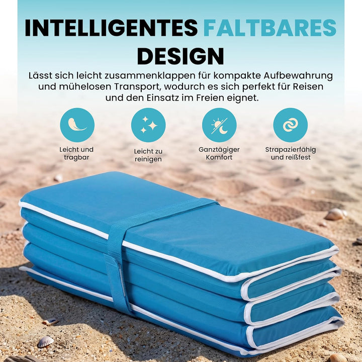 4in1 Strandmatte von StarK® -Wasserhängematte für Pool und Strand - Faltbare Camping Isomatte 190x60