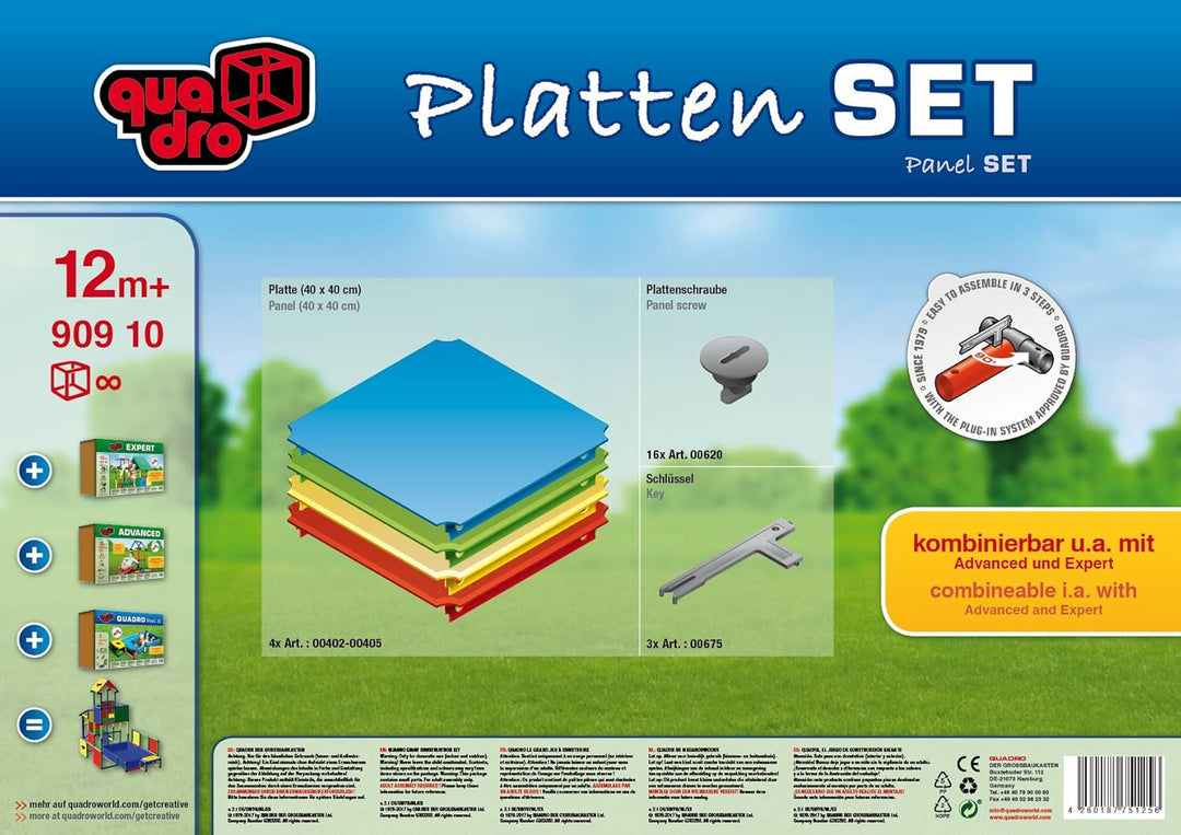Quadro Plattenset S – Erweiterungs-Set mit 4 grossen Platten für Plattformen und Stufen, ab 6 Monate