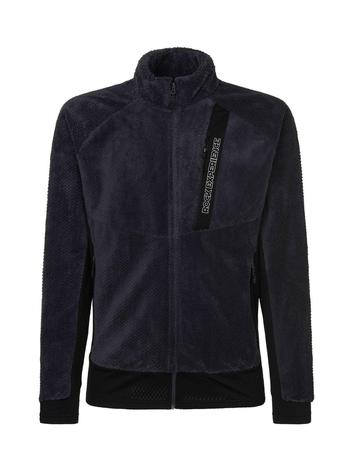 Rock Experience Herren Blizzard Tech Mock Neck Man Fleece Sweatshirt 3XL 1323 Ebony+0208 Caviar, 3XL