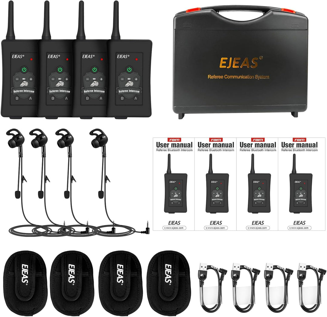 EJEAS FBIM Professionelles Fussball Schiedsrichter Bluetooth Intercom Headset Kommunikationssystem,