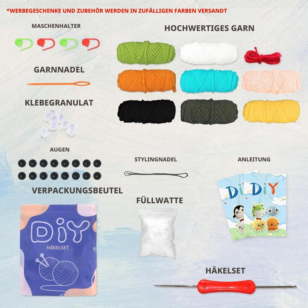YAMAXIN Häkel-Set für Anfänger, Häkel-Starter-Set mit Schritt-für-Schritt-Videotutorials, Anfänger-H