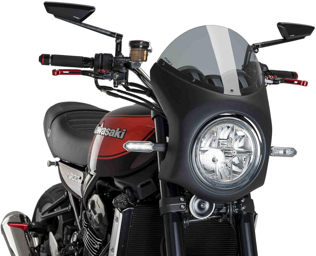 Puig Retro Schwarz Verkleidungscheibe 9595H für Kawasaki Z900RS 18'-19'