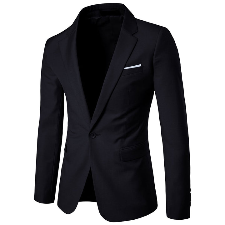 Allthemen Sakko Herren Slim Fit Anzugjacke EIN Knopf Sakko für Business M Schwarz, M Schwarz