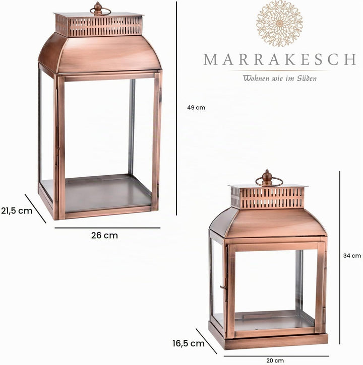 Marrakesch 2er Set Gartenlaterne Laterne 49cm &amp; 34cm | Laternen für Draussen Smilia modern als Garte