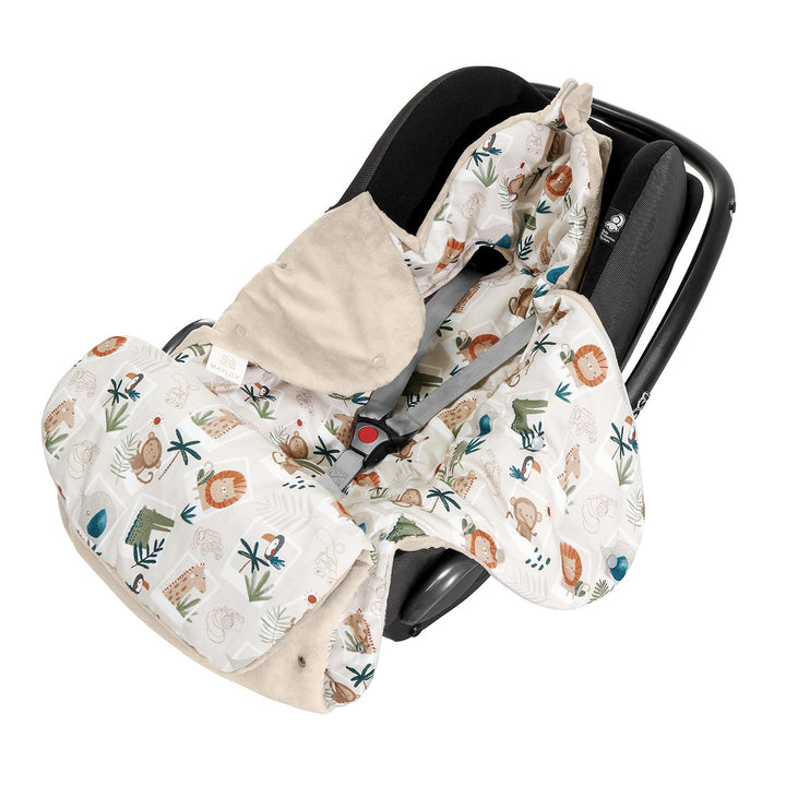 MAYLILY Einschlagdecke Babyschale, Kinderwagen Decke aus Bambus Viskose und Minky, Hergestellt in EU