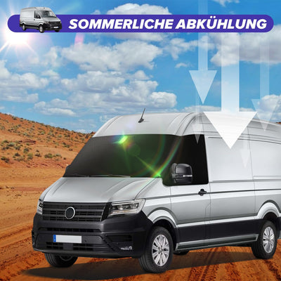 MaxEarn für VW Crafter Auto Windschutzscheiben Abdeckung, 600D Wasserdicht Sonnenschutz Frontscheibe