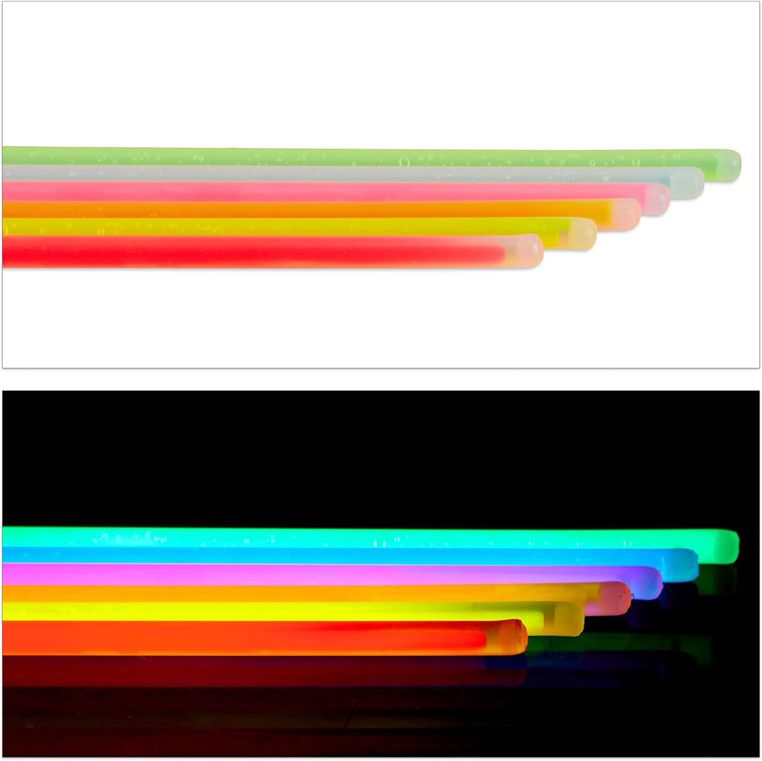 Relaxdays 500 x Knicklichter inklusive 520 x 3D-Verbinder, 8 h Leuchtdauer, Glow Stick, Leuchtstäbe