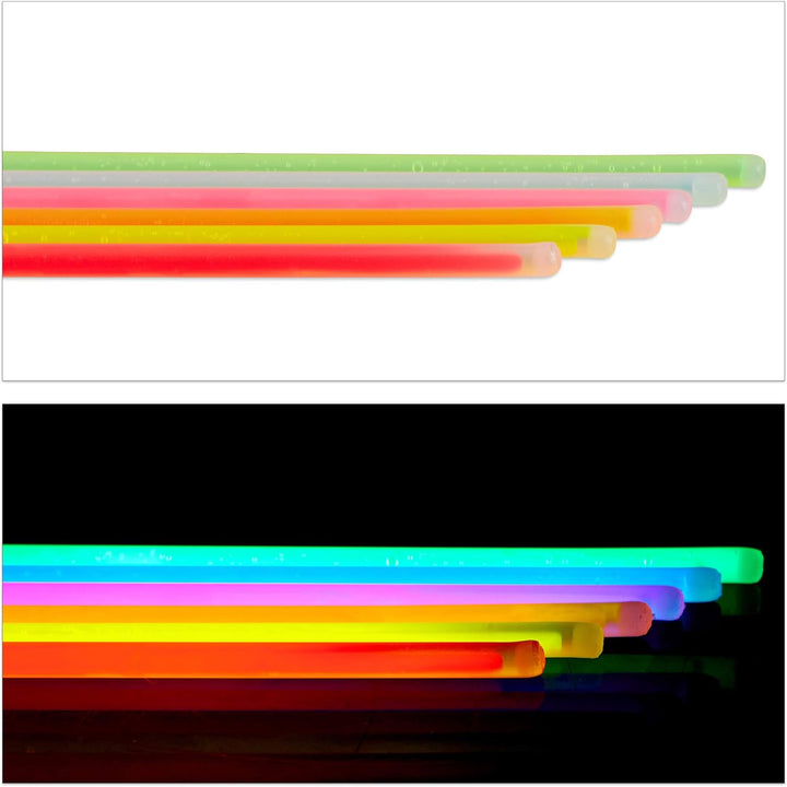 Relaxdays 500 x Knicklichter inklusive 520 x 3D-Verbinder, 8 h Leuchtdauer, Glow Stick, Leuchtstäbe