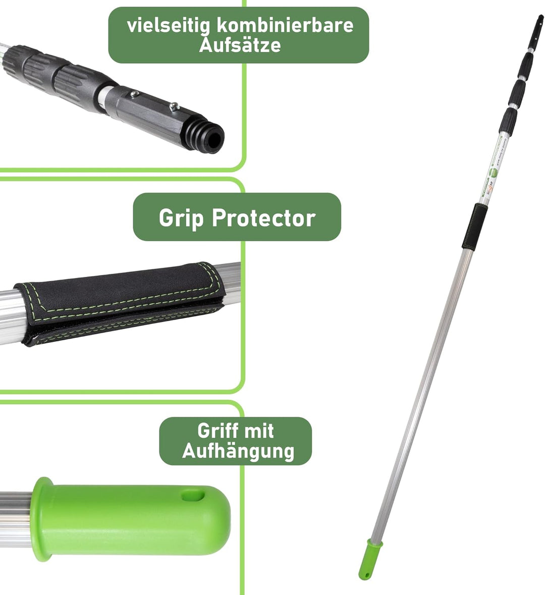 Axis Line | Profi Teleskopstange 8 Meter | 5 Stangen wählbar 8/10 / 12/14 / 16 Meter | Profi Edition