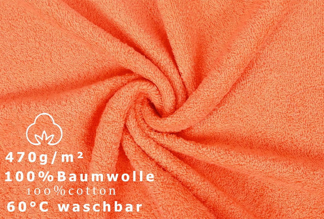 Betz 20 Stück Gästehandtücher Premium 100% Baumwolle Gästetuch-Set 30x50 cm Farbe orange, Orange